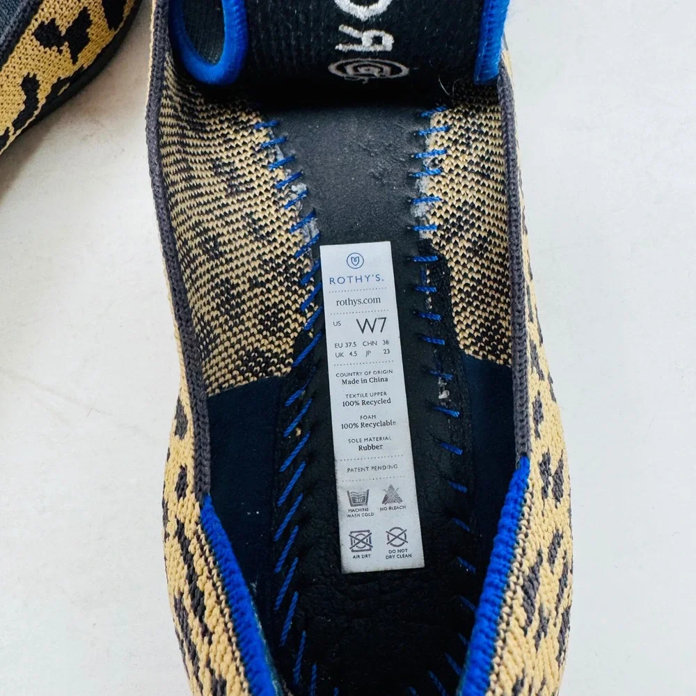 Rothys The Point Leopard‎ Print Flats Women's Shoes Size 7 Animal Print